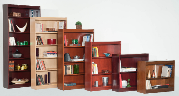 0399 - Contemporary Wood Veneer Bookcases